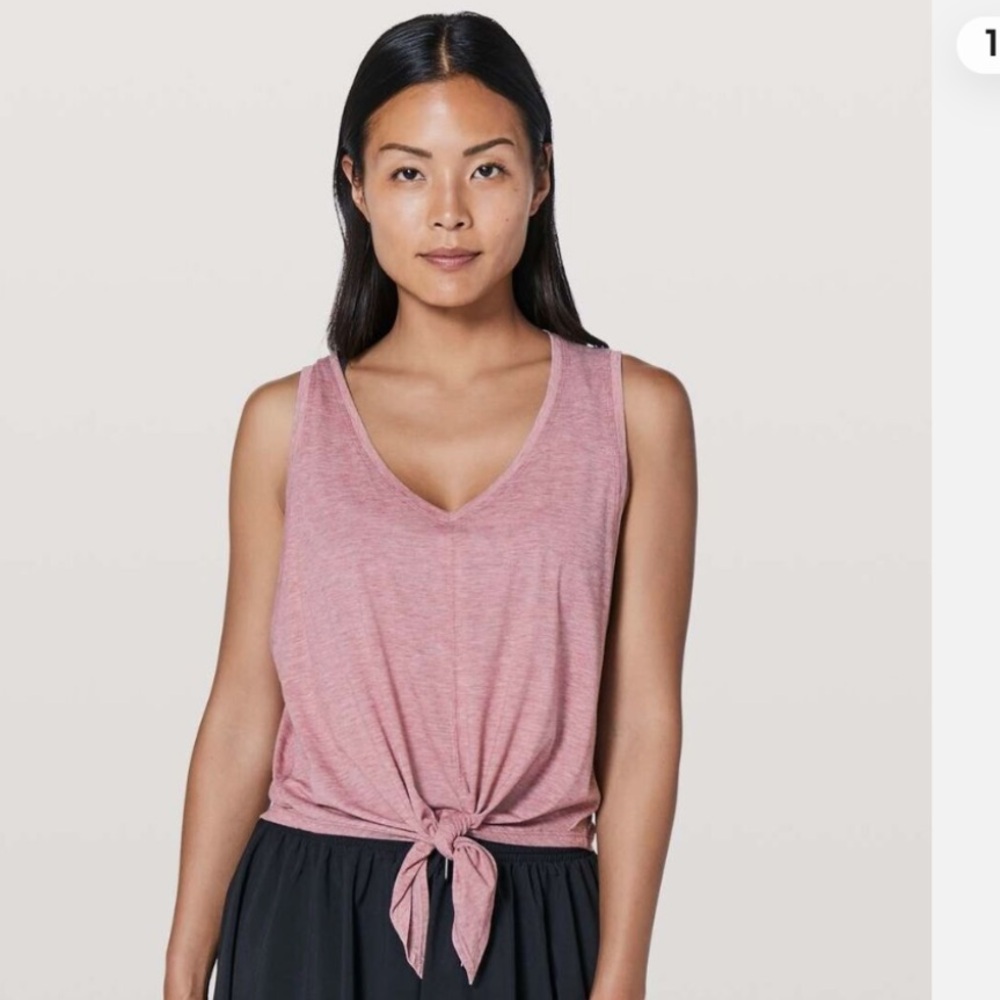Lululemon Knot Gonna Fly Tank in heathered purple pink